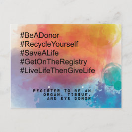 Donorbewustzijn, transplantatie, orgaandonatie briefkaart