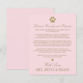 Donorroze goudweddenschap bij dieren informatiekaartje (Voorkant / Achterkant)