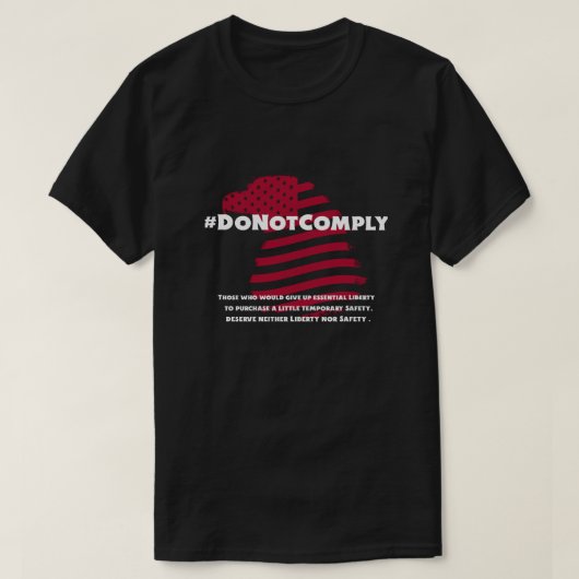 #DONOTCOMPLY T-SHIRT VOOR MANNEN EN VROUWEN (Design voorkant)