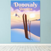 Donovaly Slovakia Ski poster. Canvas Afdruk (Insitu (Houten vloer))