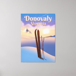 Donovaly Slovakia Ski poster. Canvas Afdruk