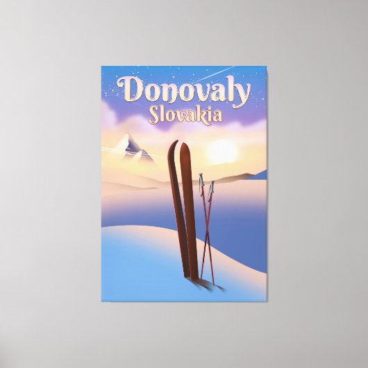 Donovaly Slovakia Ski poster. Canvas Afdruk (Voorkant)