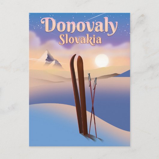 Donovaly Slowakije ski-poster. Briefkaart (Voorkant)