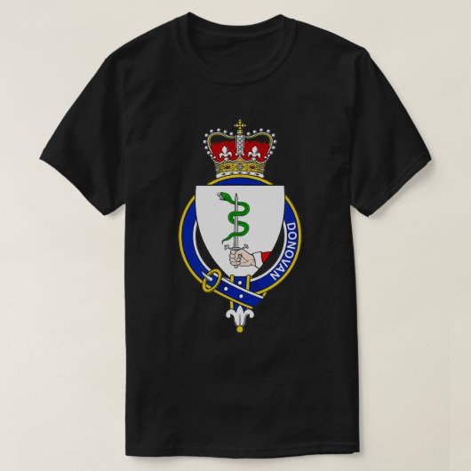Donovan Coat of Arms Family Crest T-shirt (Design voorkant)