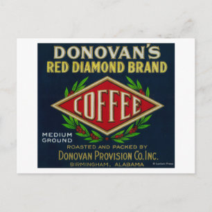 Donovan's Coffee LabelBirmingham, AL Briefkaart