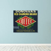 Donovan's Coffee LabelBirmingham, AL Canvas Afdruk (Insitu (Houten vloer))