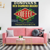 Donovan's Coffee LabelBirmingham, AL Canvas Afdruk (Insitu (Woonkamer))