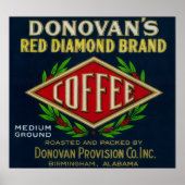 Donovan's Coffee LabelBirmingham, AL Poster (Voorkant)