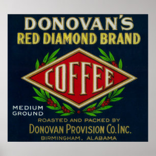 Donovan's Coffee LabelBirmingham, AL Poster