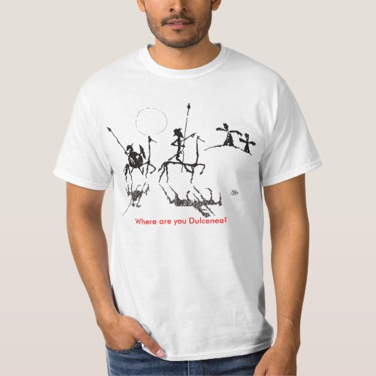 Donquijote-y-sanchopanza, waar ben je Dulcenea? T-shirt (Voorkant)