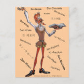 DONQUIXOTE IN VERTALING - 400 JAAR - Cervantes Briefkaart (Voorkant)