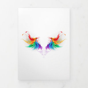 Dons Regenboogvleugels Drieluik Uitnodiging