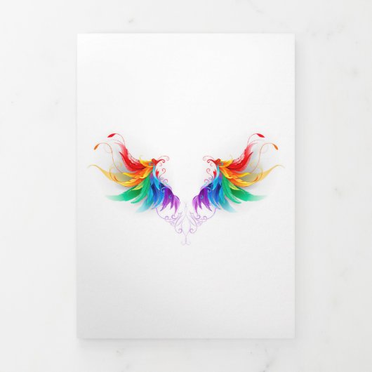 Dons Regenboogvleugels Drieluik Uitnodiging (Cover)