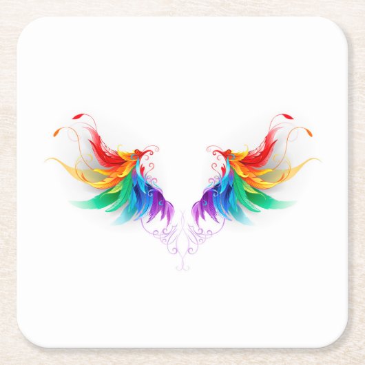 Dons Regenboogvleugels Kartonnen Onderzetters (Voorkant)