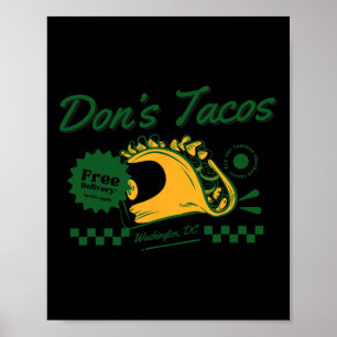 Don's Tacos - Grappig Patriottisch Let's Go Taco-t Poster