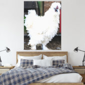 Dons witte kip buiten canvas afdruk (Insitu (Slaapkamer))