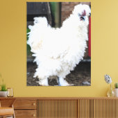 Dons witte kip buiten canvas afdruk (Insitu (Woonkamer))