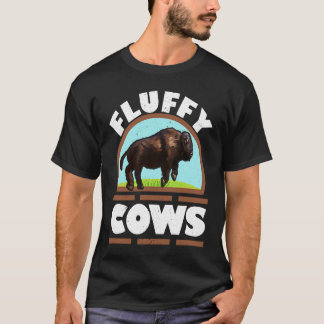 Donsachtige koeien wilde dieren stier bizon buffel t-shirt