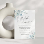 donsblauw floral bridal douche - uitnodiging<br><div class="desc">Een prachtig ontwerp met een mooie hand stoffige blauwe bloemen met zwarte tekst in het midden. De tekst en de groene achterkleur kunnen samen met andere eigenschappen van deze sjabloon worden uitgegeven.</div>