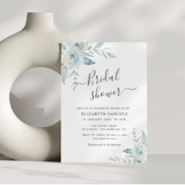 donsblauw floral bridal douche - uitnodiging