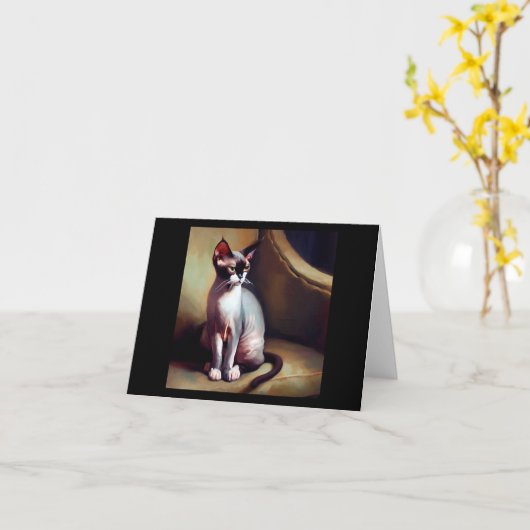 Donskoy Cat Kaart (Gele Bloem)