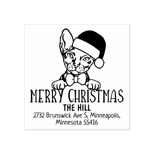 Donskoy Cat Retouradres Kerst Rubberstempel (Afrduk)