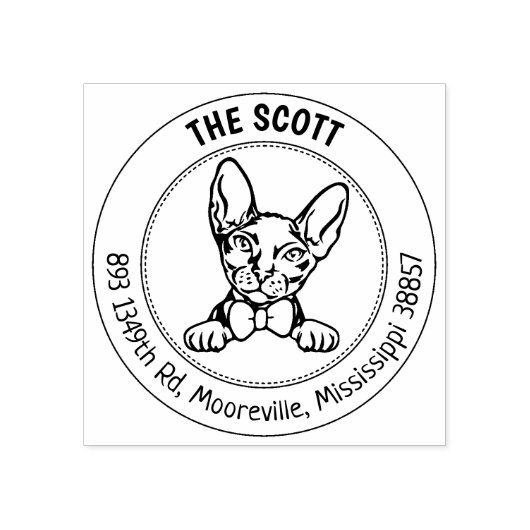 Donskoy Cat Retouradres Rubberstempel (Afrduk)