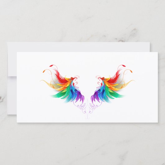 Donszachte regenboogvleugels bedankkaart (Voorkant)