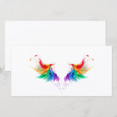 Donszachte regenboogvleugels bedankkaart (Voorkant / Achterkant)