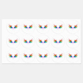 Donszachte regenboogvleugels labels (Vel)
