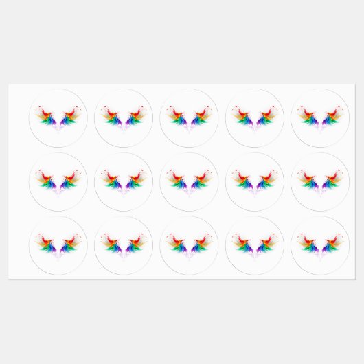 Donszachte regenboogvleugels labels (Vel)