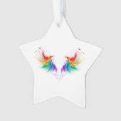 Donszachte regenboogvleugels ornament (voorkant)
