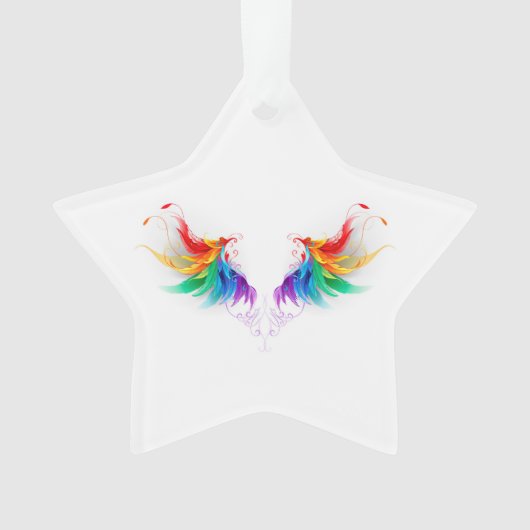 Donszachte regenboogvleugels ornament (voorkant)