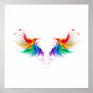 Donszachte Regenboogvleugels Poster