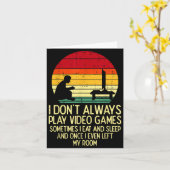 Dont Always Play Video Games Retro Gamer Men Boys  Kaart (Gele Bloem)