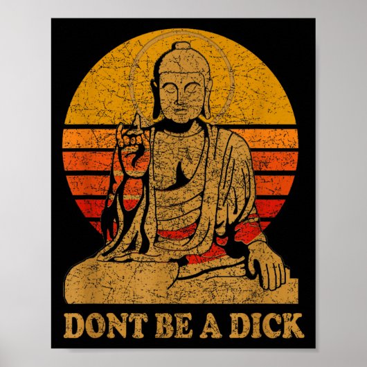 Dont Be A - Buddha - Vintage Distressed  Poster (Voorkant)