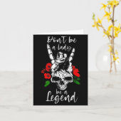 Dont Be A Lady Be A Legend Skull Floral Womens Fl  Kaart (Gele Bloem)