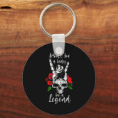 Dont Be A Lady Be A Legend Skull Floral Womens Fl  Sleutelhanger (Voorkant)