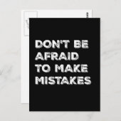 Don't Be Afraid To Make Mistakes Typography Card Briefkaart (Voorkant / Achterkant)