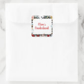 "Don't Be Late" Alice in ONEderland First Birthday Vierkante Sticker (Tas)