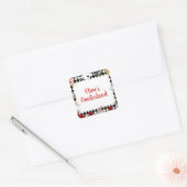 "Don't Be Late" Alice in ONEderland First Birthday Vierkante Sticker (Envelop)