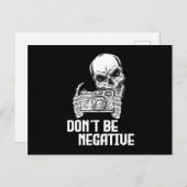 Dont Be Negative Camera Skull Photographer Cameram Briefkaart (Voorkant / Achterkant)