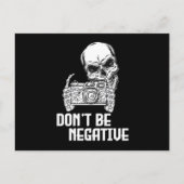 Dont Be Negative Camera Skull Photographer Cameram Briefkaart (Voorkant)