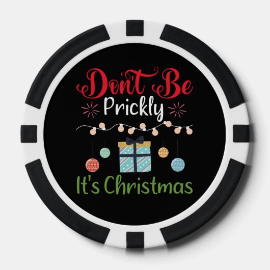 Don't Be Prickly - Funny Christmas Poker Chips (Voorkant)