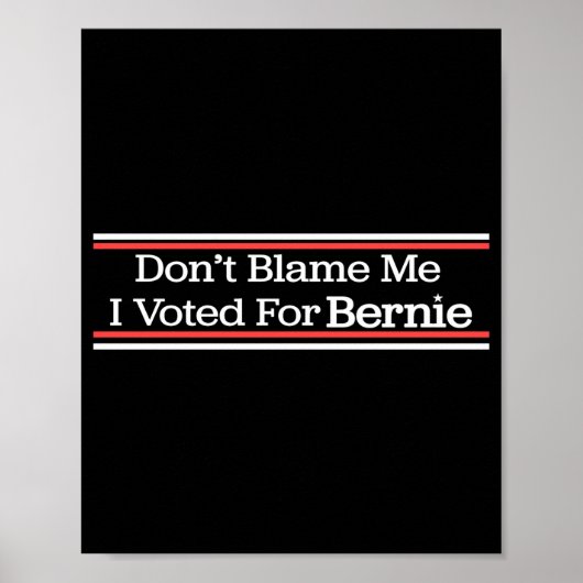 Dont Blame Me I Voted For Bernie Sanders  Poster (Voorkant)
