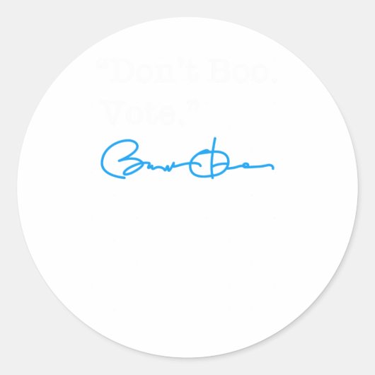 Don't Boo Vote - Barack Obama (wit blauw) Sticker (Voorkant)