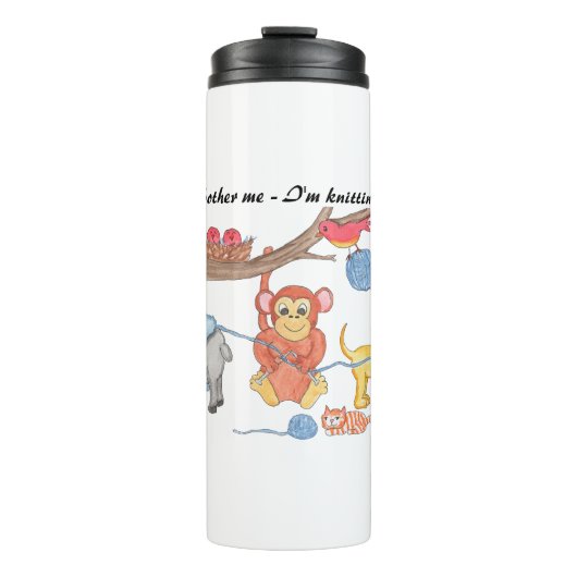 Don't Bother Me - I'm Knitting Thermosbeker (Voorkant)