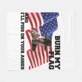 Don't burn my flag fleece deken (Voorkant (Horizontaal))