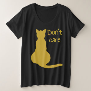 Dont Care Cat Quote Cartoon Vector Uitgesneden Grote Maat T-shirt