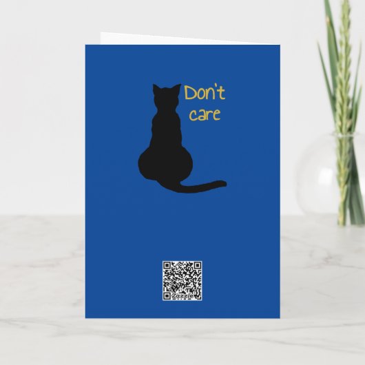Dont Care Cat Quote Cartoon Vector Uitgesneden Kaart (Achterkant)